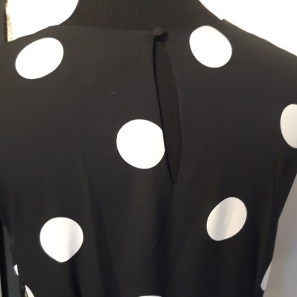 Black and white large polka dots lined dress - Picture 7 of 8